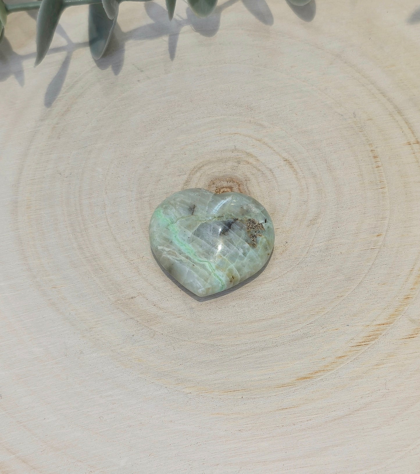 Coeur en Pierre de lune verte