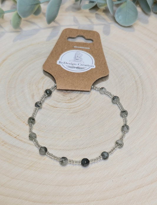 Bracelet avec pierres - Quartz Tourmaline
