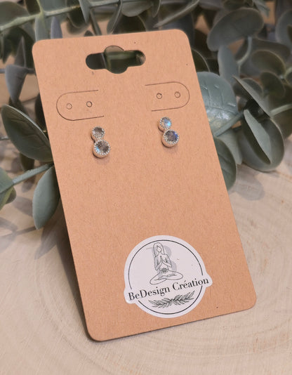 Boucles d'oreilles Labradorite double