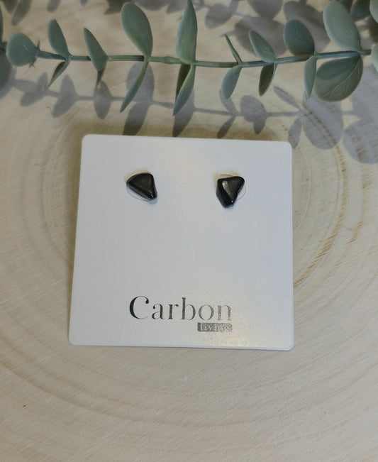 Boucles d’oreilles - C60 barattée (Shungite)