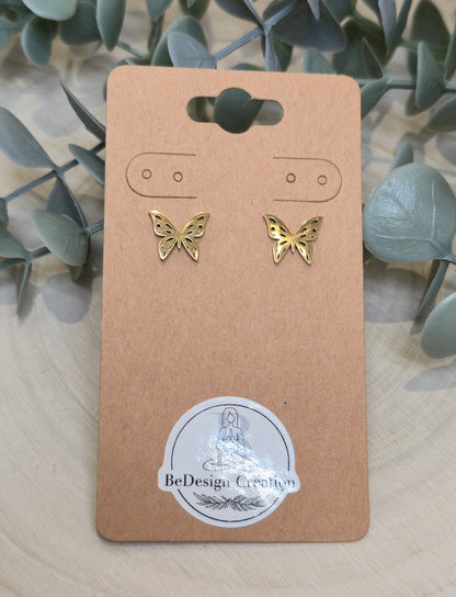 Boucles d’oreilles Papillon élégant gold