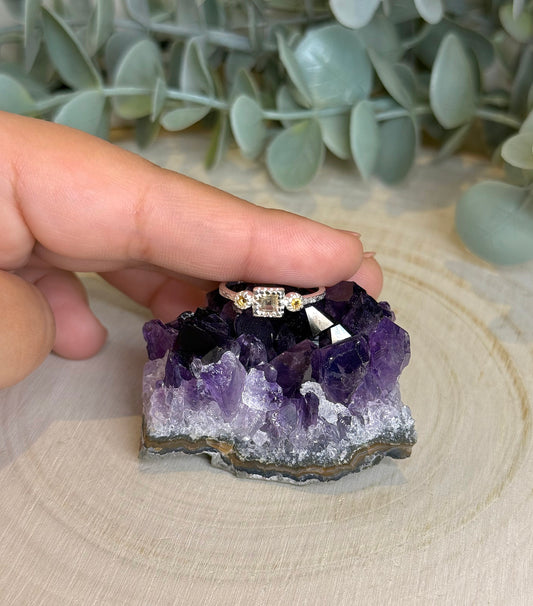 Bague triple Citrine carré