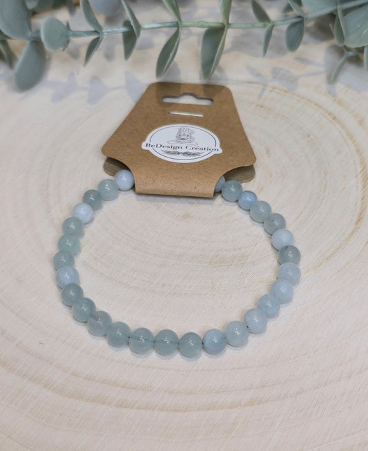 Bracelet Aigue-marine (Aquamarine) 6mm