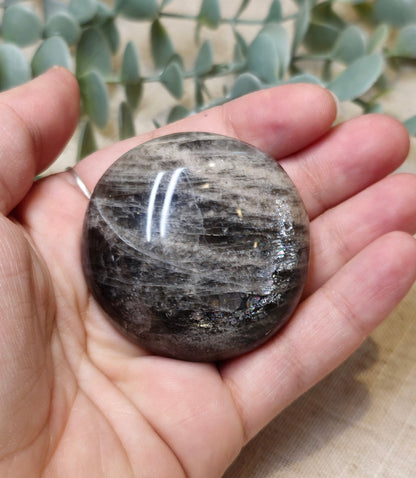 Pierre de paume en Pierre de lune noire