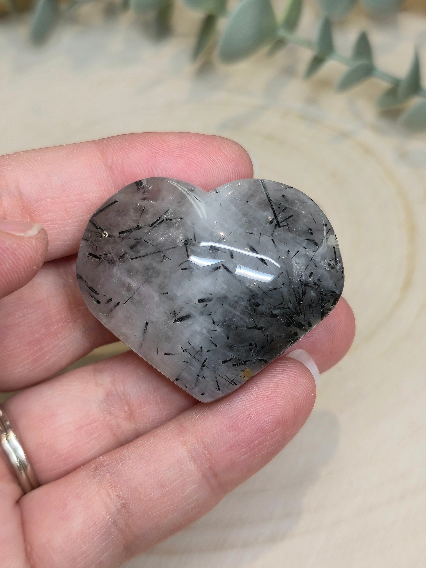 Coeur en Quartz tourmaline