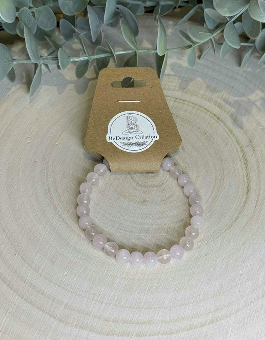 Bracelet Quartz rose 6mm