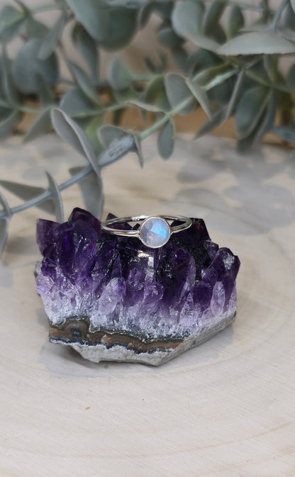 Bague ronde petit Pierre de lune