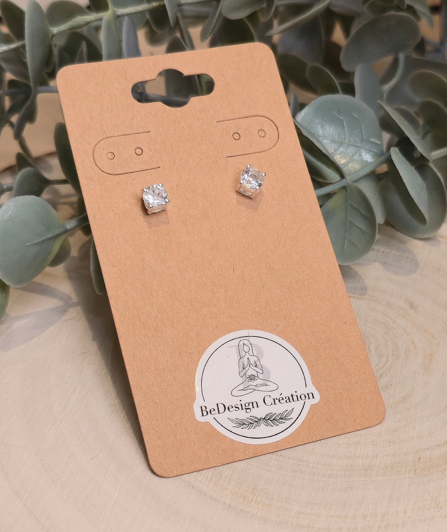 Boucles d'oreilles Topaze blanche
