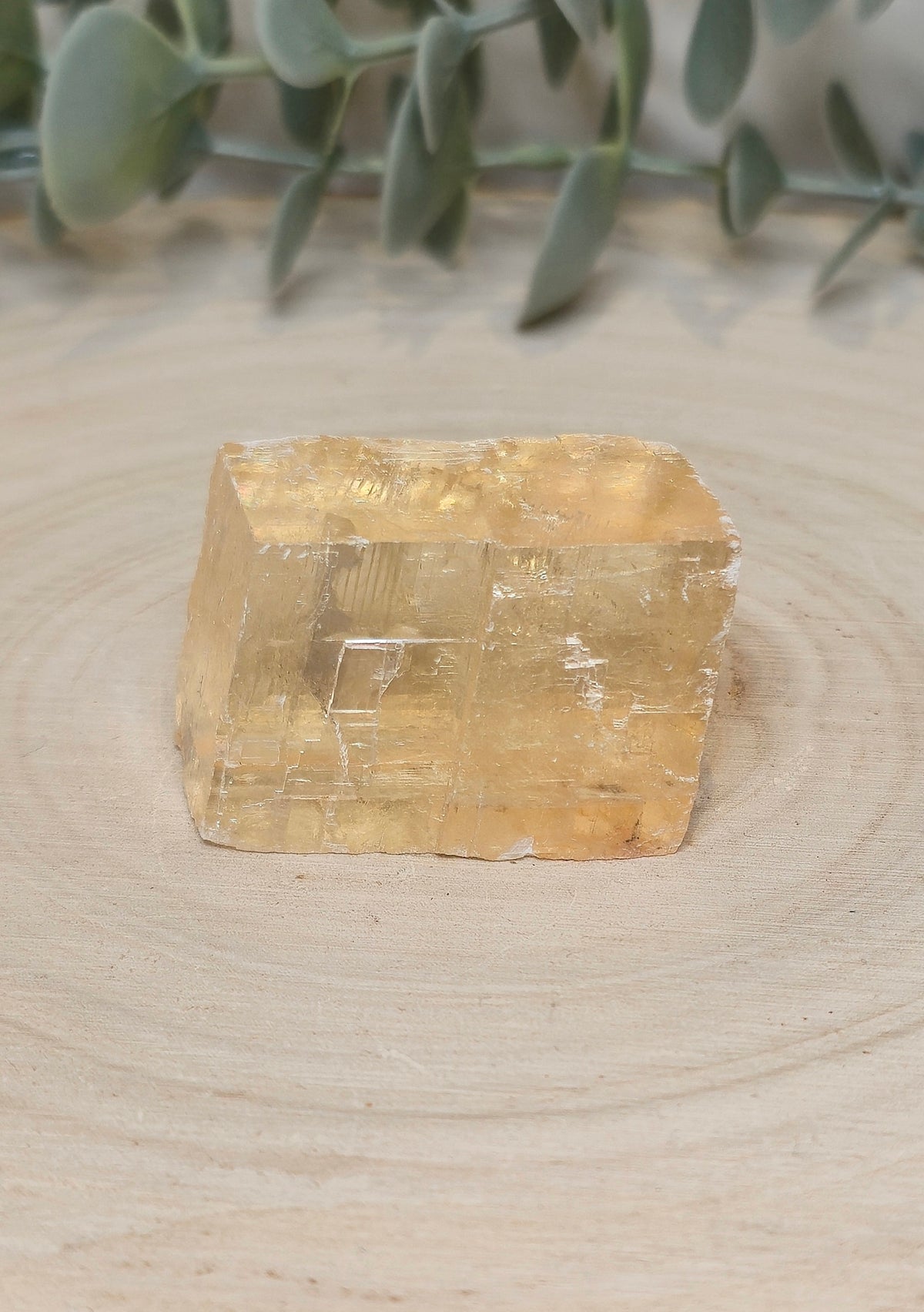 Cube de Calcite optique jaune