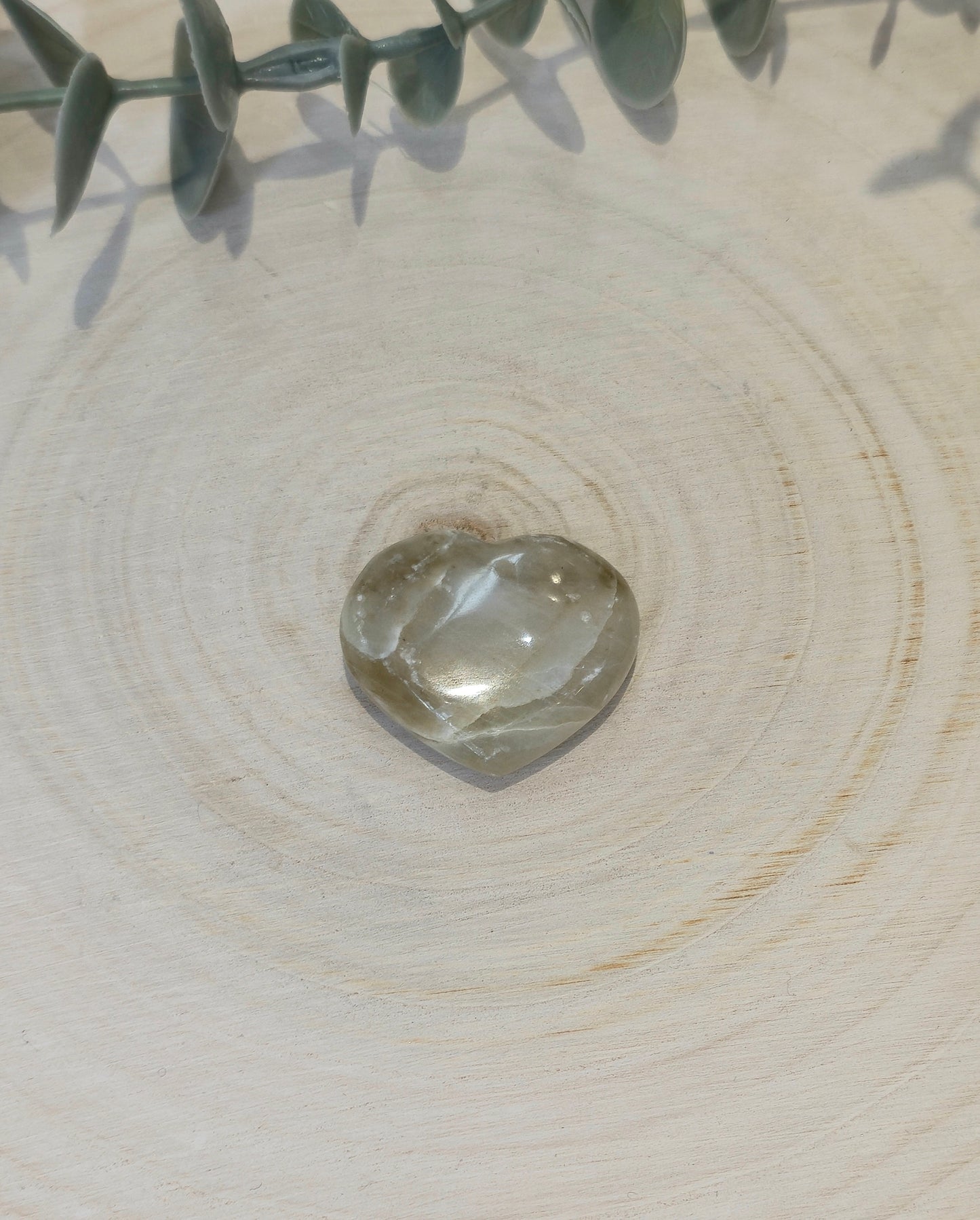 Coeur en Pierre de lune verte