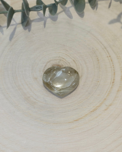 Coeur en Pierre de lune verte