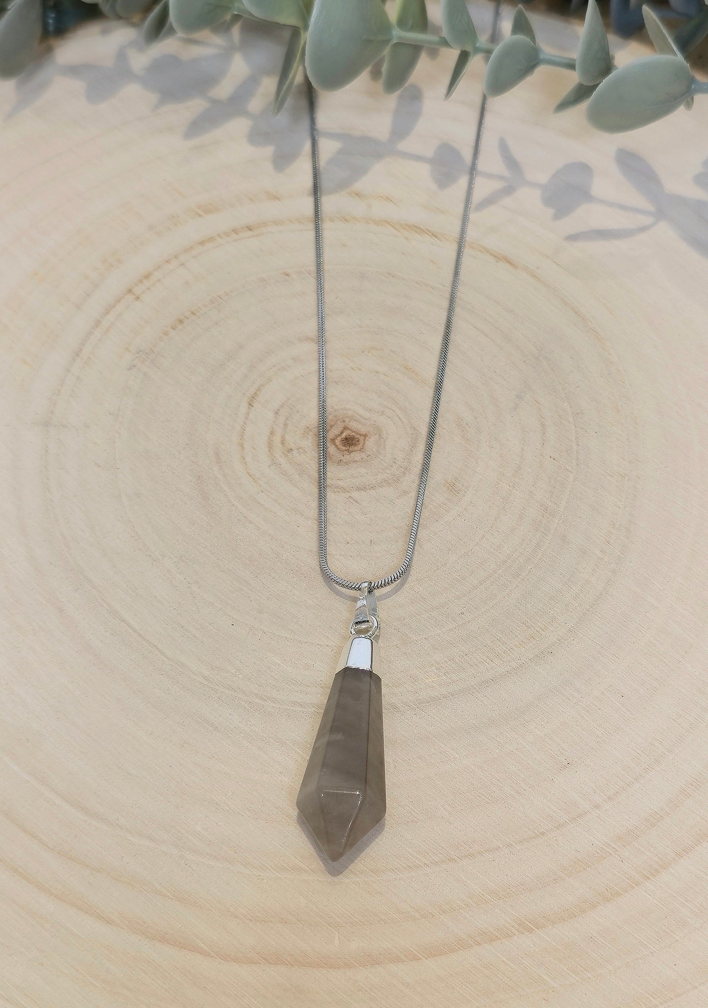 Collier Quartz fumé en pointe