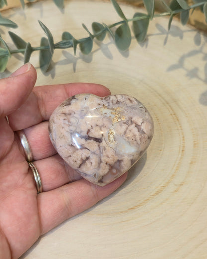 Coeur en Agate Fleur