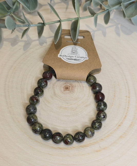 Bracelet Jaspe Sang de dragon 8mm