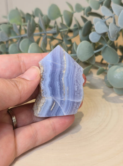 Pointe plate Agate dentelle bleue