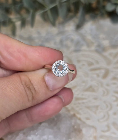 Bague Quartz clair et Topaze blanche