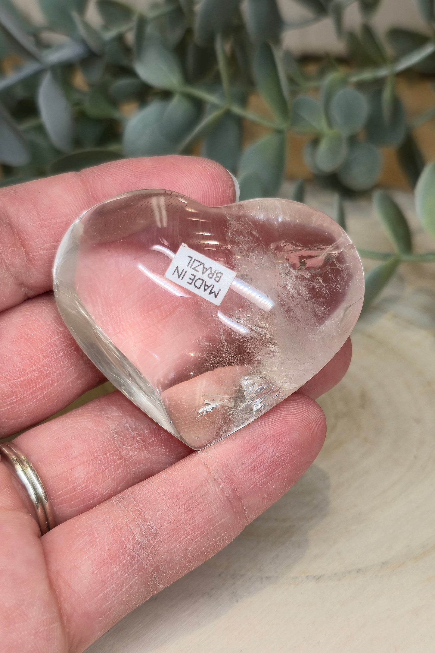 Coeur en Quartz clair (extra clair) du Brézil
