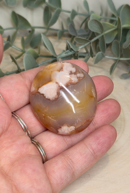 Pierre de paume en Agate fleur