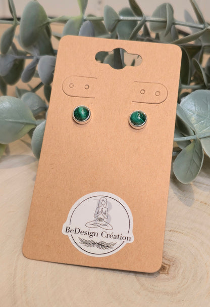 Boucles d'oreilles Malachite