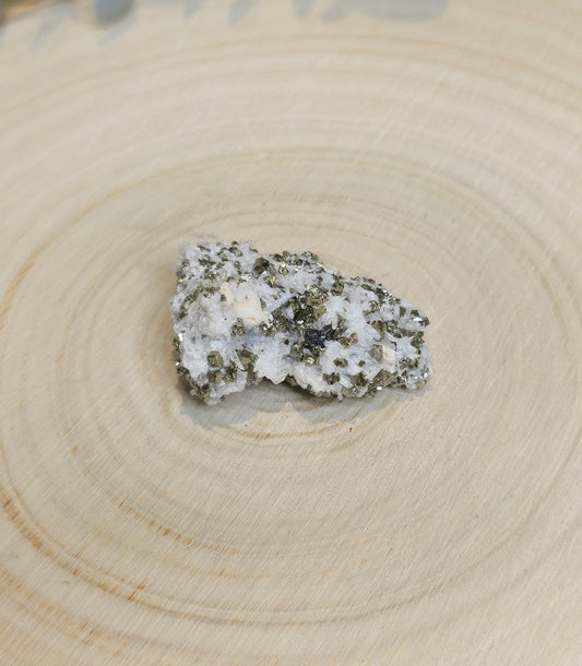 Pyrite dans Quartz clair brute