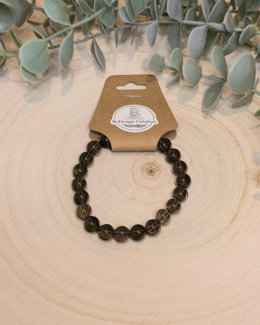 Bracelet Quartz fumé 8mm