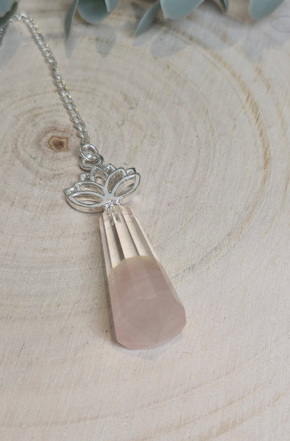 Pendule en Quartz clair et Quartz rose