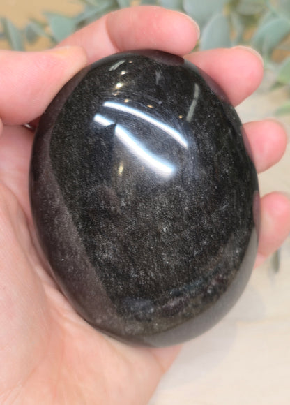 Pierre de paume Obsidienne argentée du Mexique