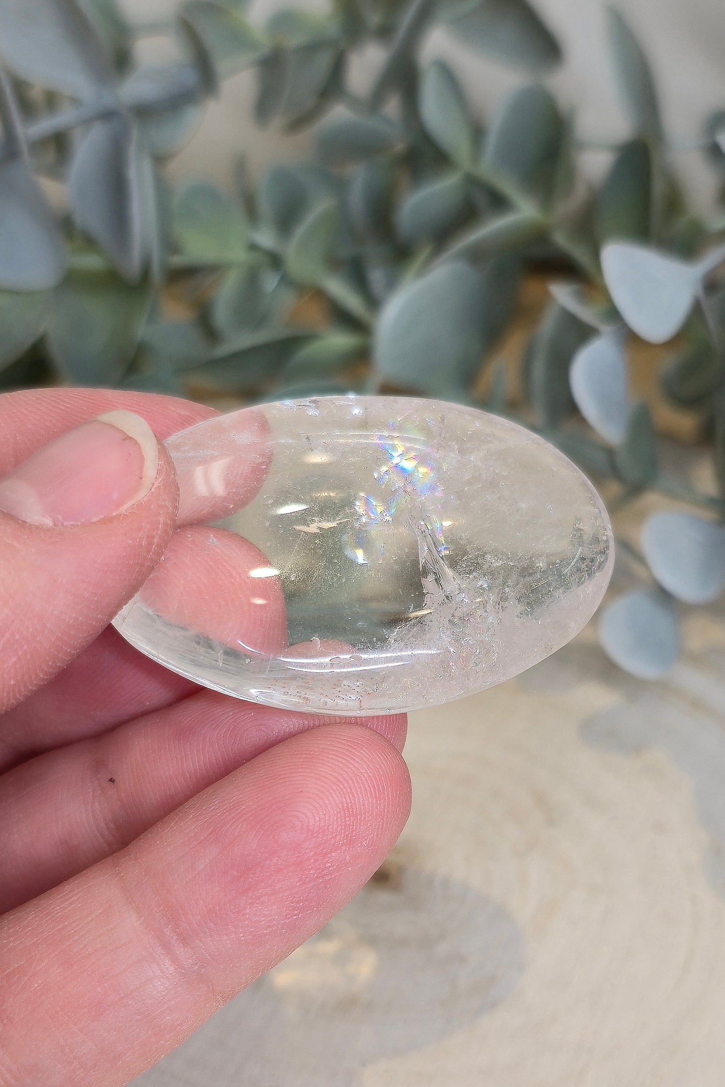 Pierre de paume en Quartz clair (extra clair)