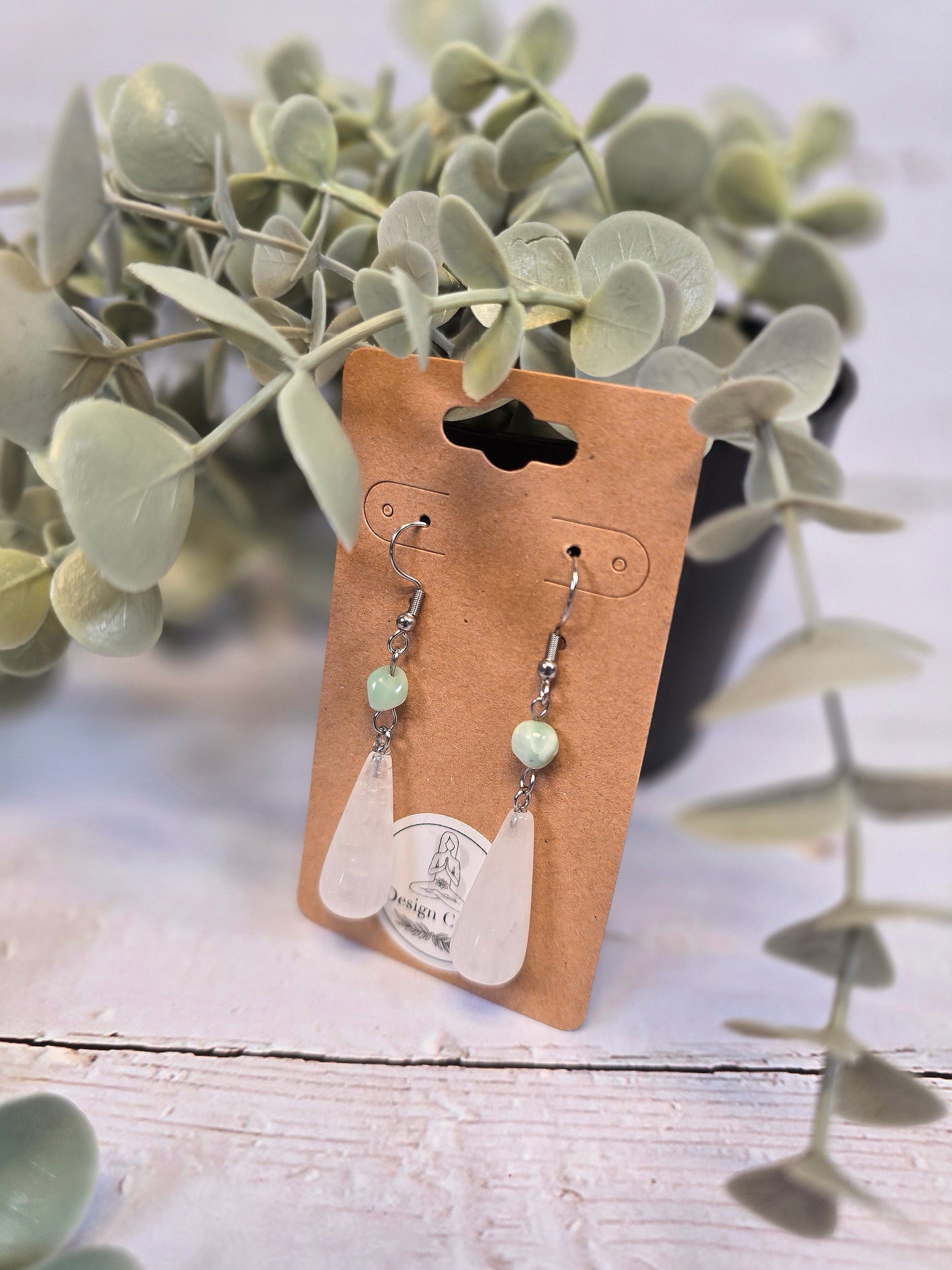 Boucles d’oreilles Quartz clair et Larimar