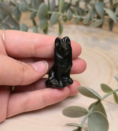 Chien en Obsidienne argentée