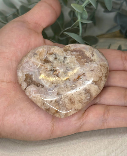 Coeur en Agate Fleur