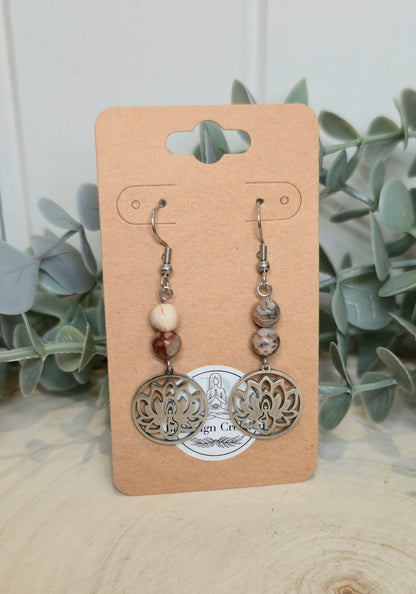 Boucles d’oreilles Lotus Agate fou