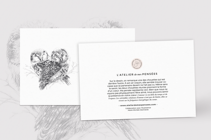 Carte de souhaits - Les Chouettes et La proximité des coeurs