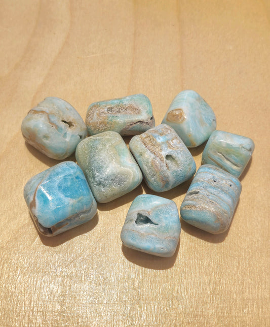 Aragonite bleue barattée