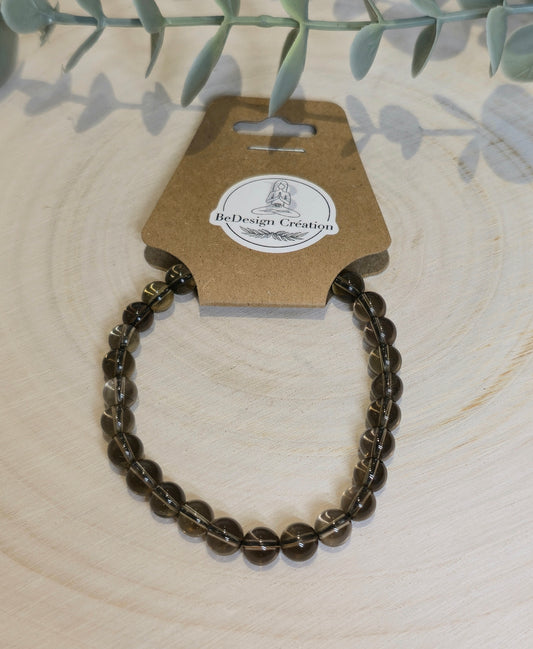 Bracelet Quartz fumé 6mm