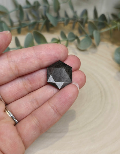 Étoile géométrique en Obsidienne argentée