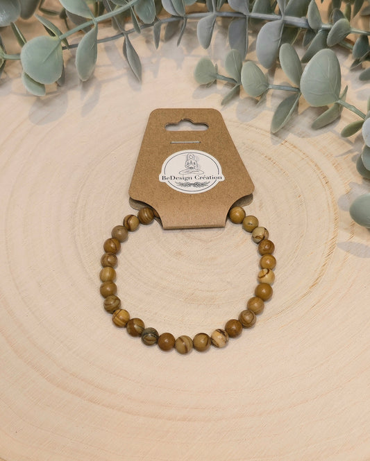 Bracelet Jaspe Bois 6mm