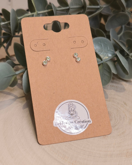 Boucles d'oreilles Péridot double