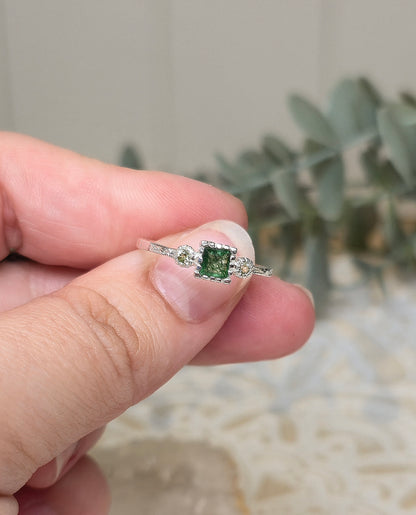 Bague Onyx verte et Péridot