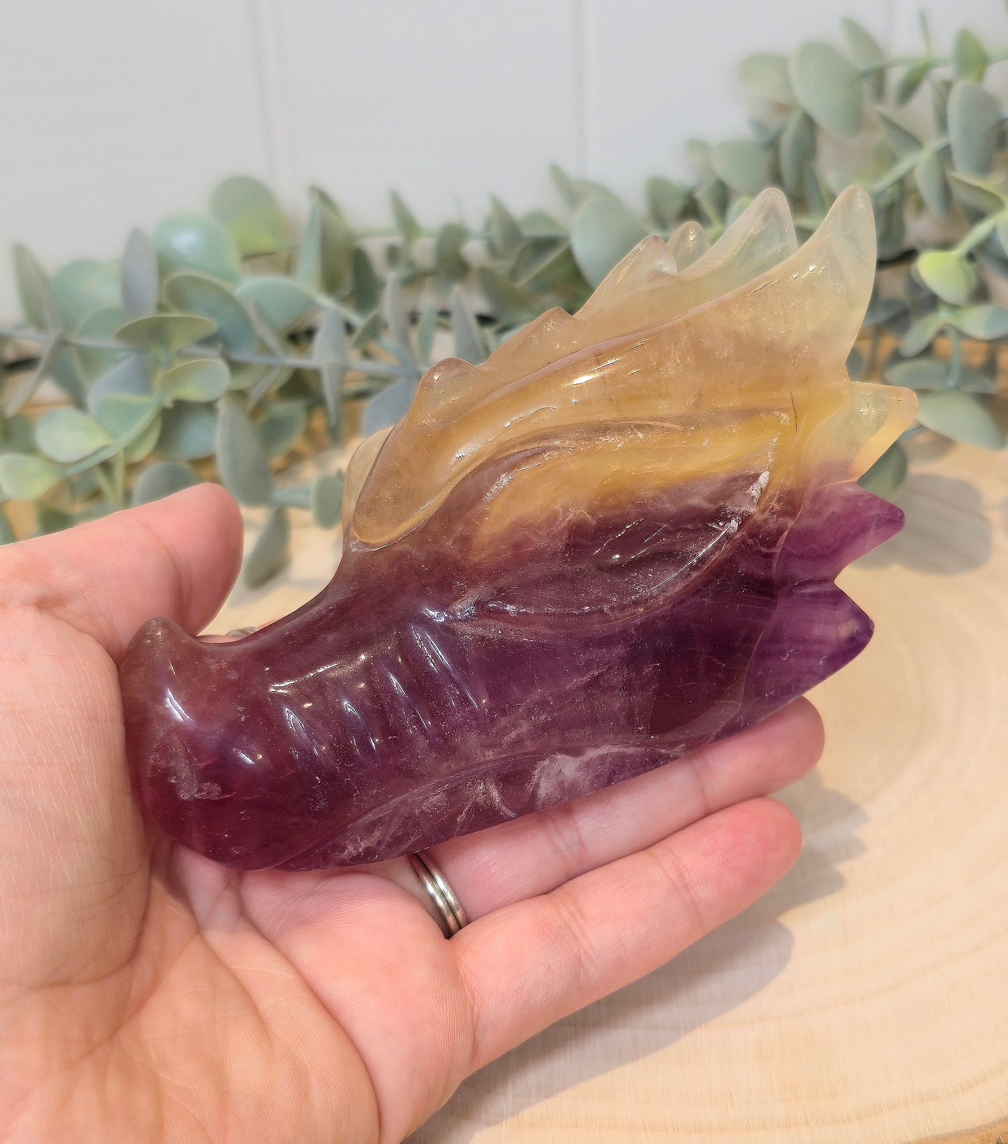 Dragon Fluorite jaune et mauve