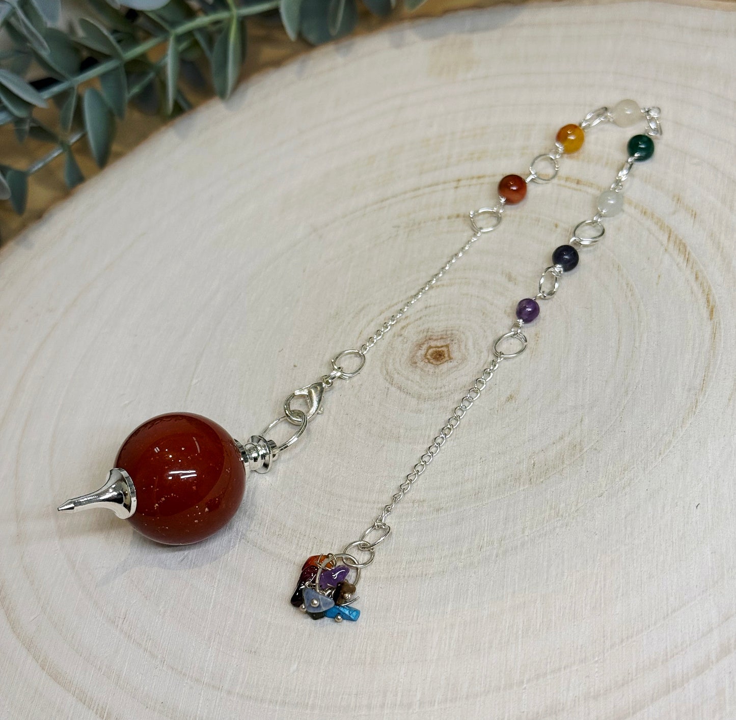 Pendule Sephoroton en Jaspe rouge Chakras