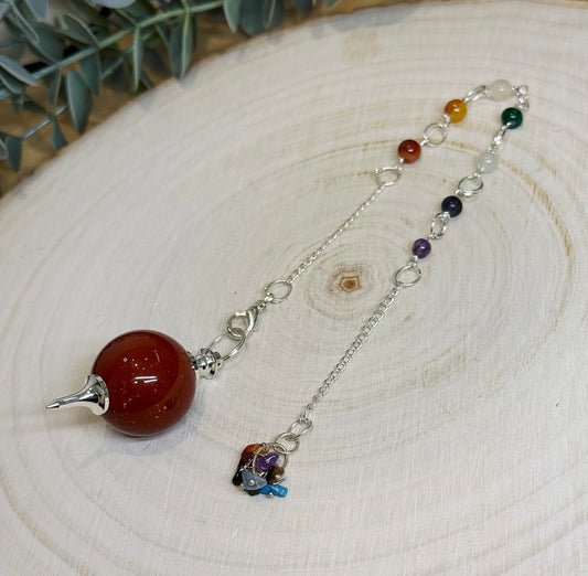 Pendule Sephoroton en Jaspe rouge Chakras