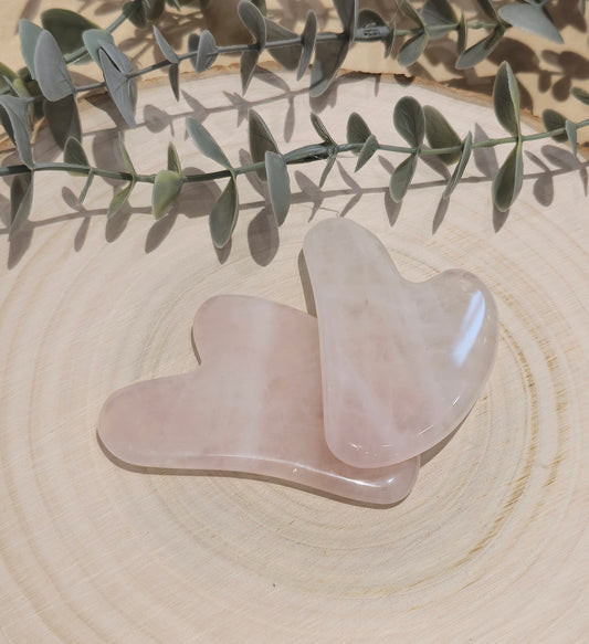 Gua sha pour massage en Quartz rose