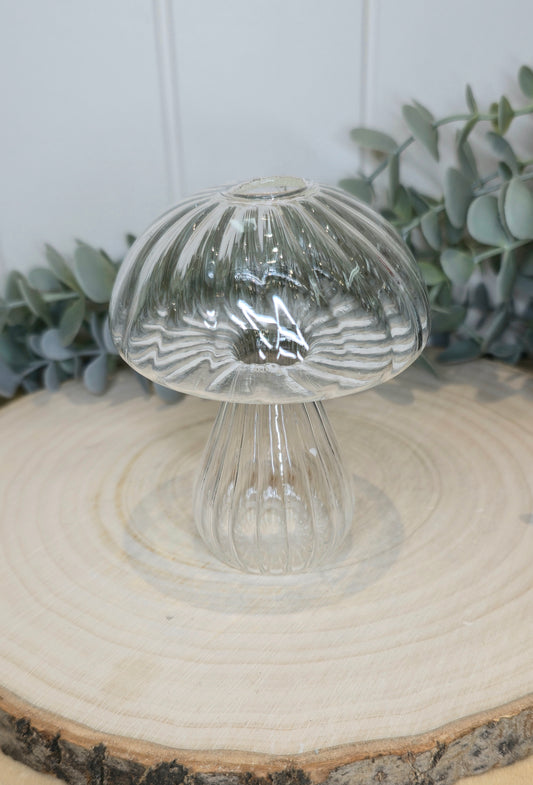 Vase champignon transparent rond