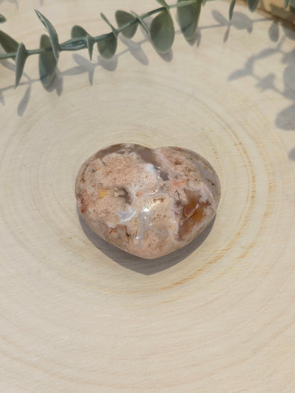 Coeur en Agate Fleur