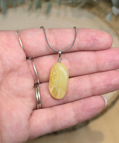 Collier Opale jaune barattée