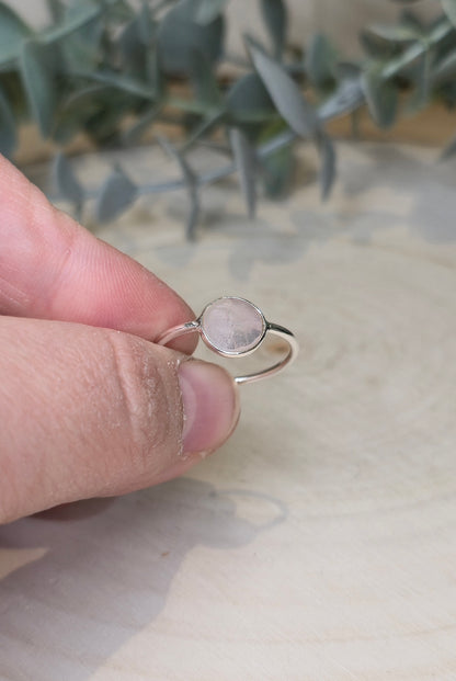 Bague grand rond Quartz rose