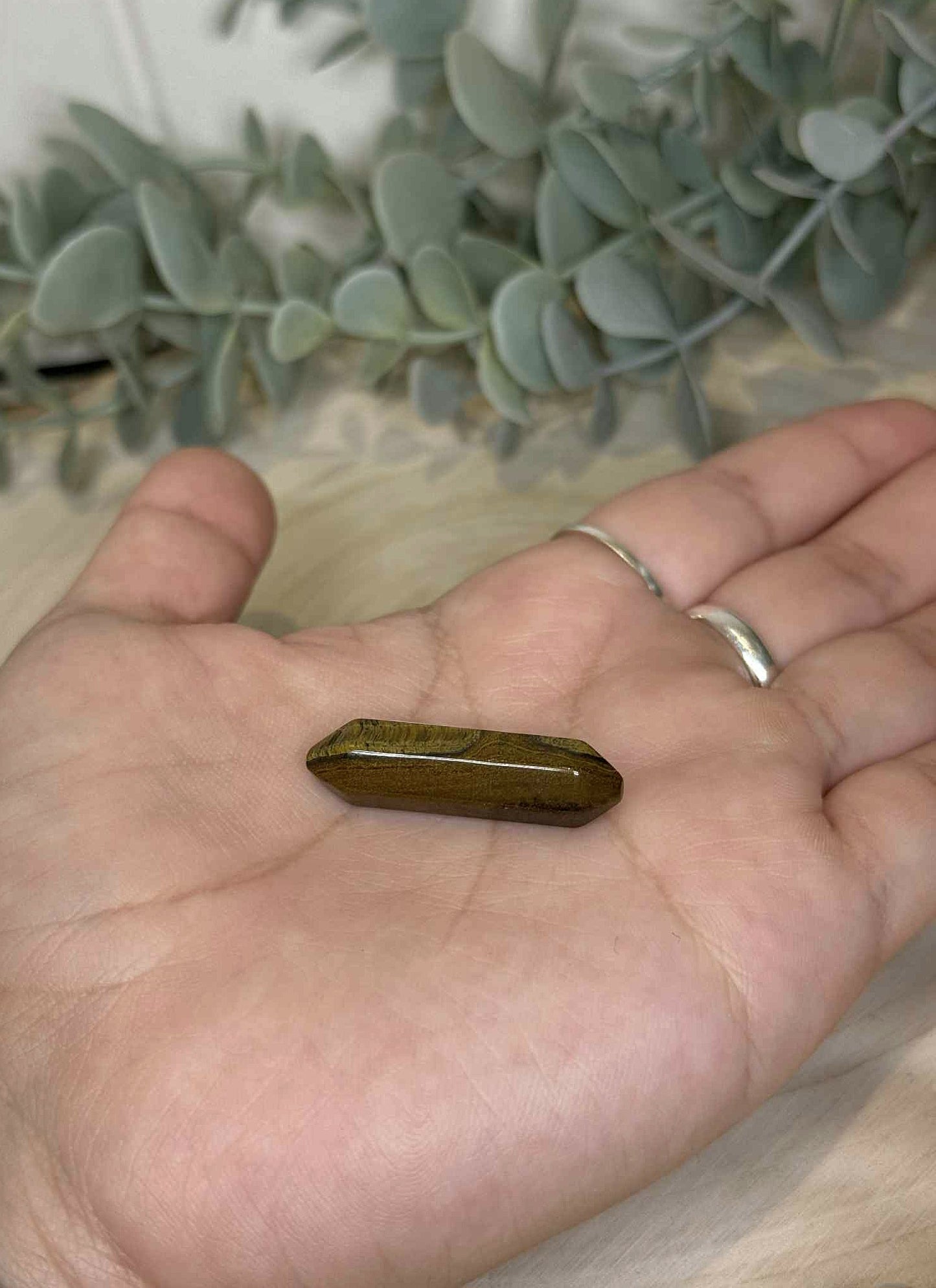 Mini Double Pointe en Oeil de tigre