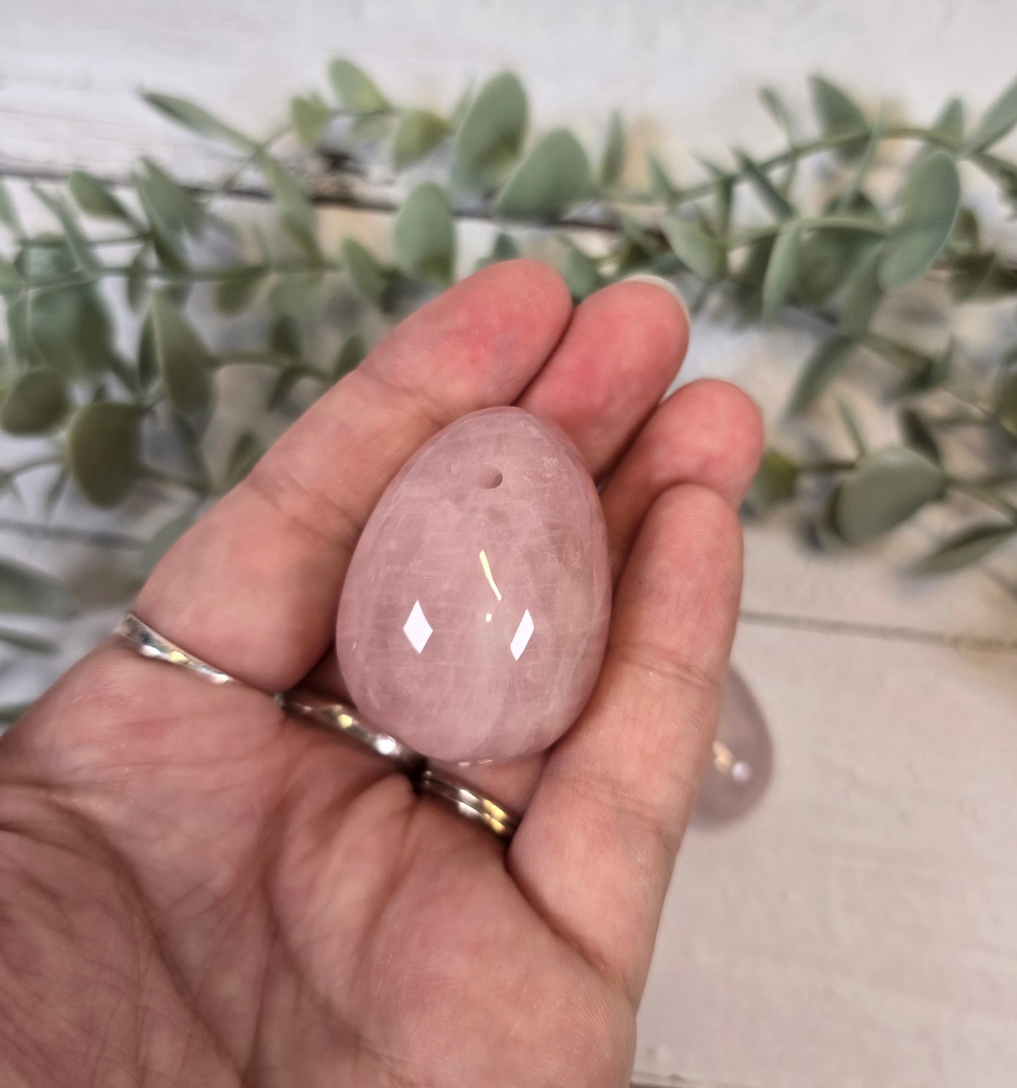 Œuf de Yoni en Quartz rose