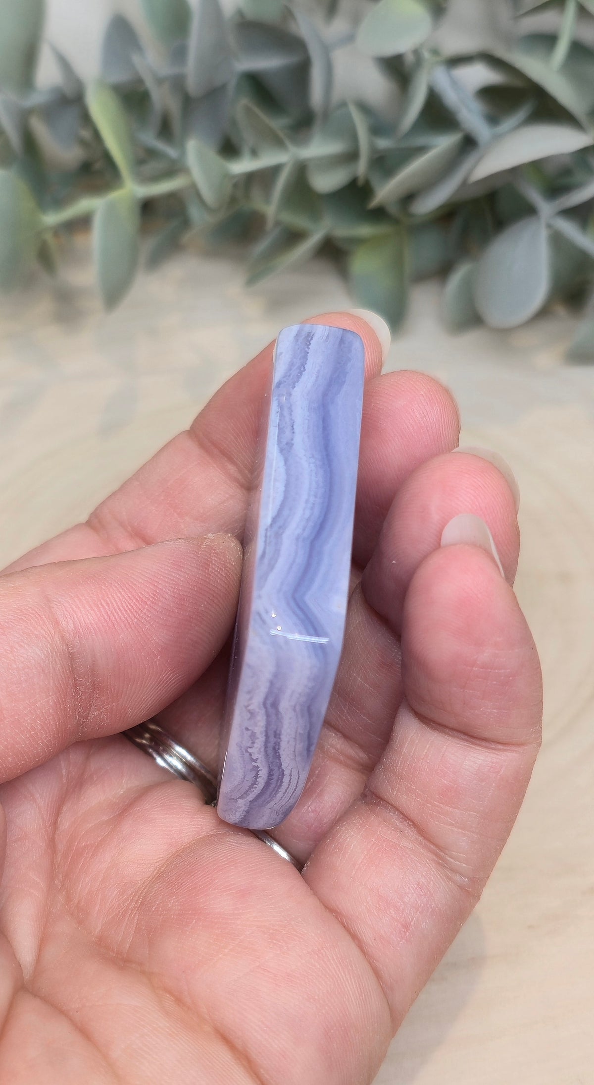 Tranche d’Agate dentelle bleue